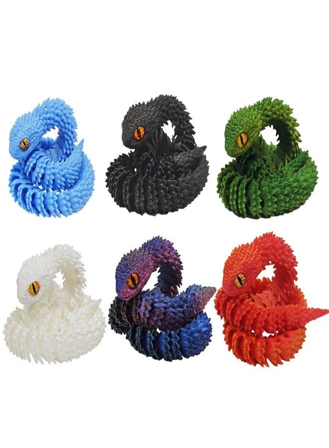 FUNKY STORE 3D Printed Animal Toys Snake Figures, Flexible Halloween Articulated Fidget Toys for Boys and Girls, Creative and Fun Gifts for Stress Relief & Play,Mini Animal Figurines Toy - Image 1
